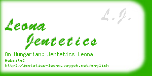 leona jentetics business card